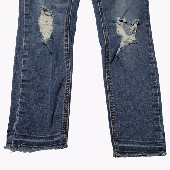 Prosperity Jeans Womens Size 26P Skinny Low Rise Dark Wash Ripped Denim - Picture 5 of 6